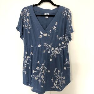 Blue Floral Old Navy Maternity Top